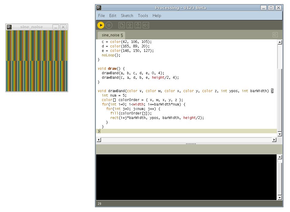 Captura del entorno de programación Processing
