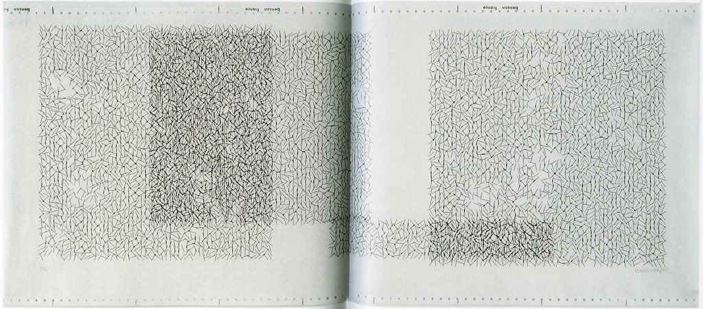 Obra de Vera Molnár trazada con plotter, Interruptions à recouvrements, 1969