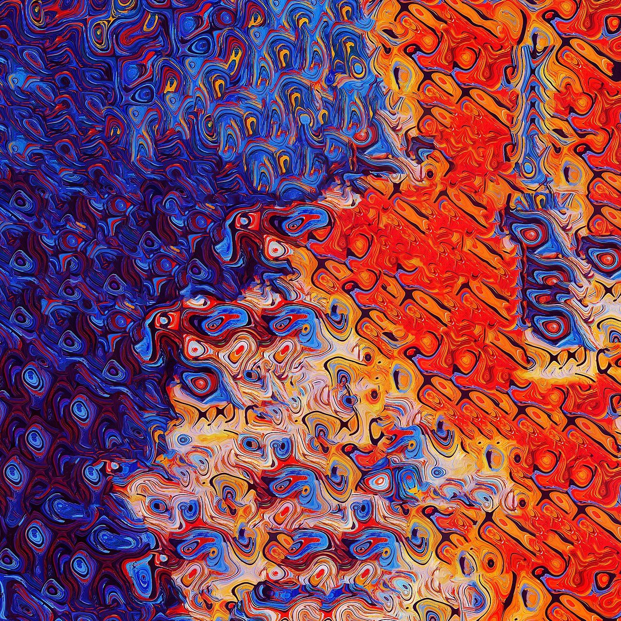 Composición de arte generativo producida por algoritmo